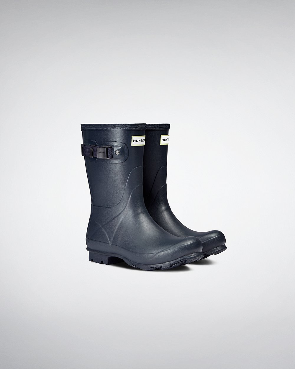 Womens Short Rain Boots - Hunter Norris Field (50ZYXUVIH) - Navy